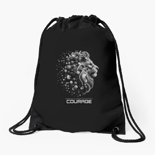 Courageous King: Lion Head Drawstring Bags