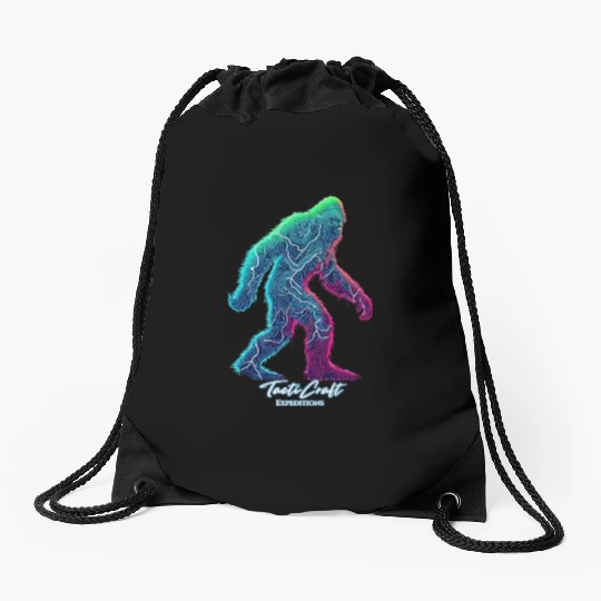 Sasquatch topo lines Drawstring Bags