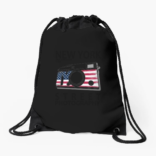 New York Street Photography Drawstring Bags
