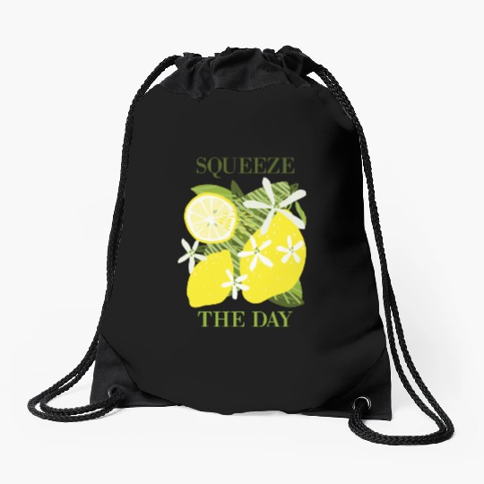Citrus Lover Squeeze the day Drawstring Bags