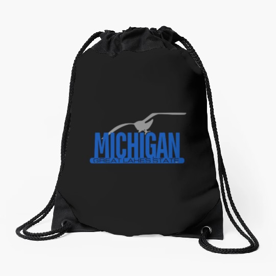 Michigan Great Lakes State Drawstring Bags