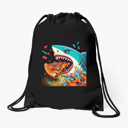 The Pizza Predator Drawstring Bags
