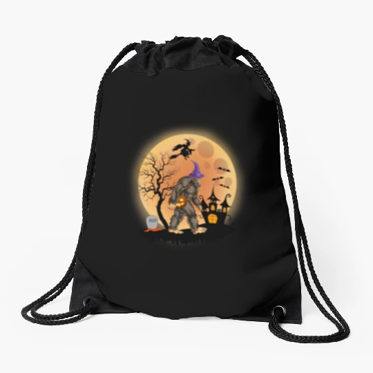 Sasquatch Halloween Trick-or-Treat Pumpkin Drawstring Bags