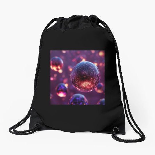 Purple Orbs Drawstring Bags