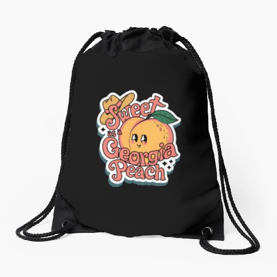 Sweet as a Georgia Peach Sticker.t-shits Drawstring Bags