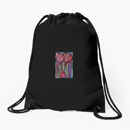 Nature is my Church Drawstring Bags