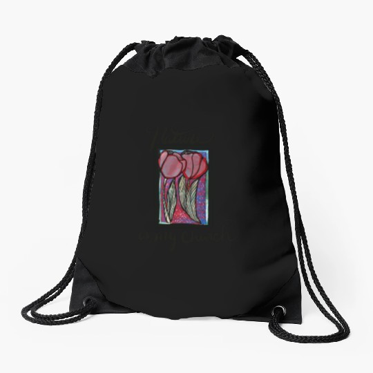 Nature is my Church Drawstring Bags