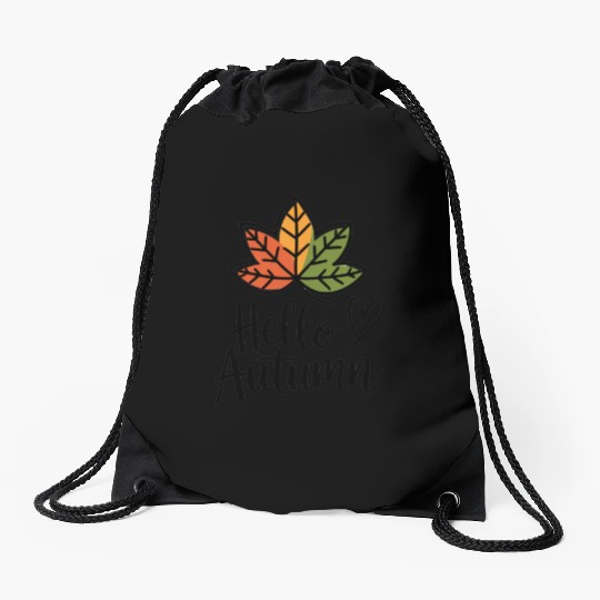Hello autumn Drawstring Bags