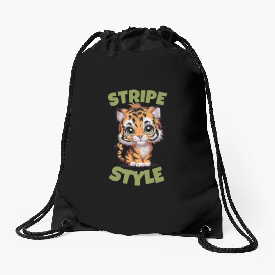 Cute Tiger Stripe Style Drawstring Bags