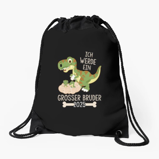 Siblings Baby Dino I Will Be A Big Brother 2025 Drawstring Bags