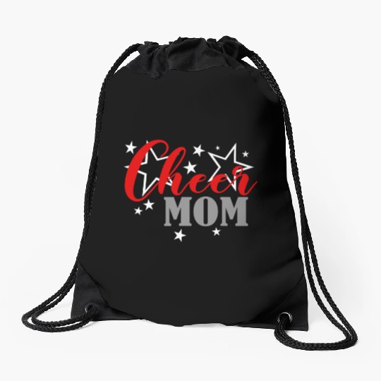 Cheerleader Proud Cheer Mom Pride Sports Supporter Drawstring Bags