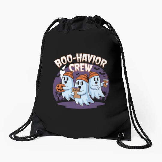 Boo-Havior Crew Ghosts Halloween Fun Spooky Night Drawstring Bags