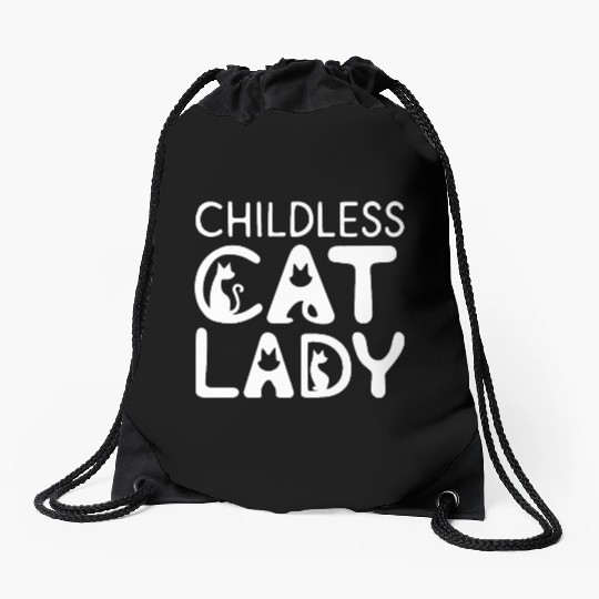 Childless Cat lady Kamala Harris Drawstring Bags