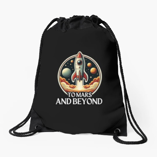 To Mars and Beyond Drawstring Bags