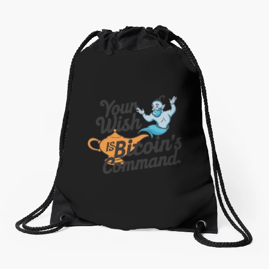 Bitcoin Genie - Your Wish is Bitcoin's Command Drawstring Bags