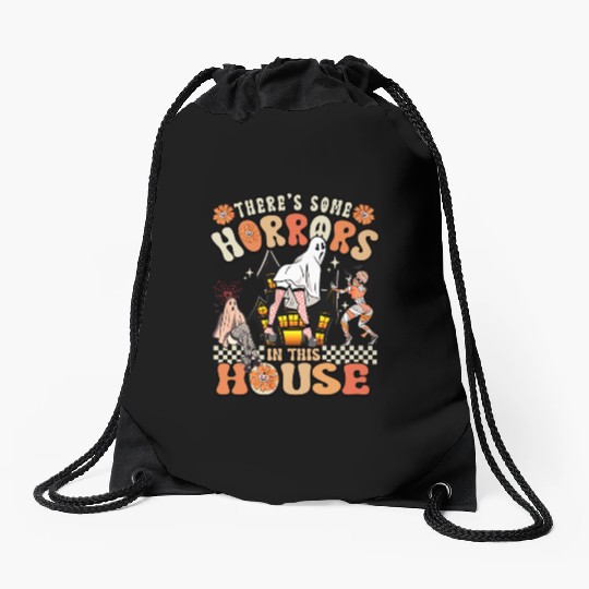 There's Some Horrors In This House Ghost Halloween Drawstring Bags