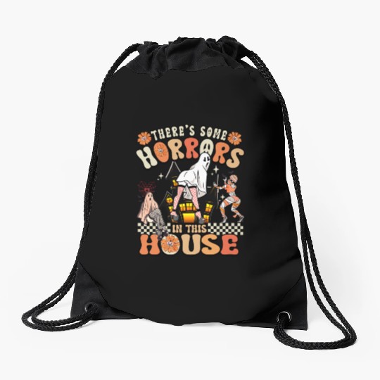 There's Some Horrors In This House Ghost Halloween Drawstring Bags