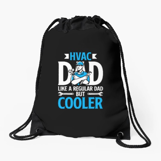 HVAC Dad But Cooler HVAC Technician Fathers Day Drawstring Bags