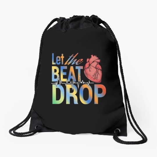 Let the beat drop medical Drawstring Bags
