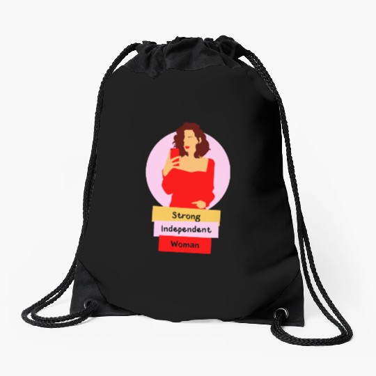 this is what a strong, Independent women looks lik Drawstring Bags
