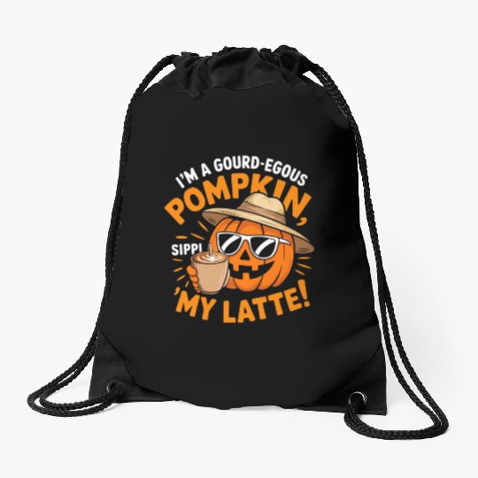 Pumpkin Spice Latte, Retro It's Fall Y'all Drawstring Bags