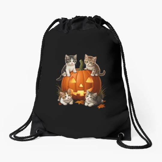 Pumpkin Cat Paws | by Asarteon Drawstring Bags
