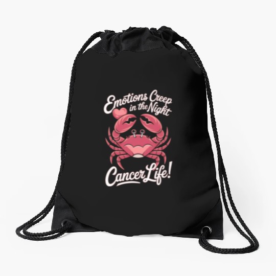 Emotions Creep in the Night Cancer Zodiac Sign Drawstring Bags