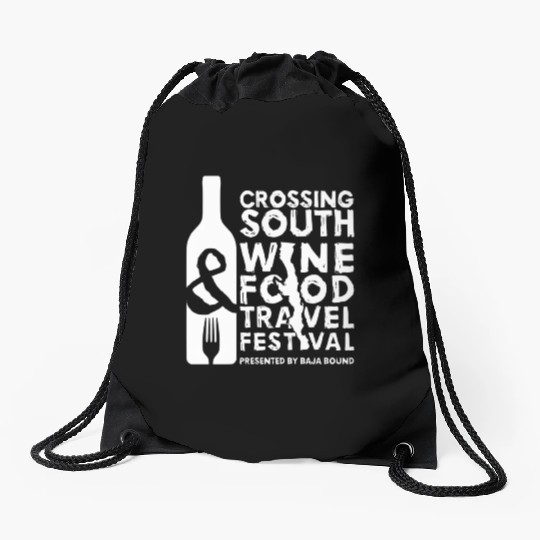 Crossing South Wine Food Travel Festival W2 Drawstring Bags