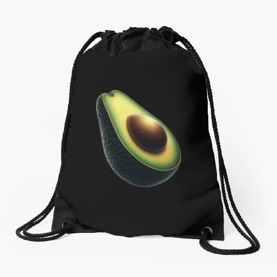 Avocado food art vegan design Drawstring Bags