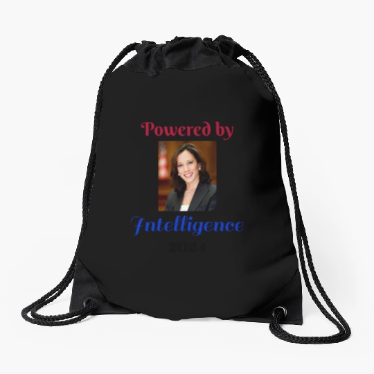 Powered by Intelligence / Politics Drawstring Bags