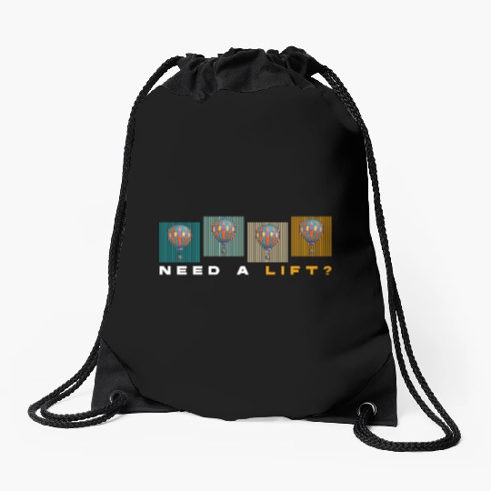 Hot Air Balloon Flying Fire Sport Drawstring Bags