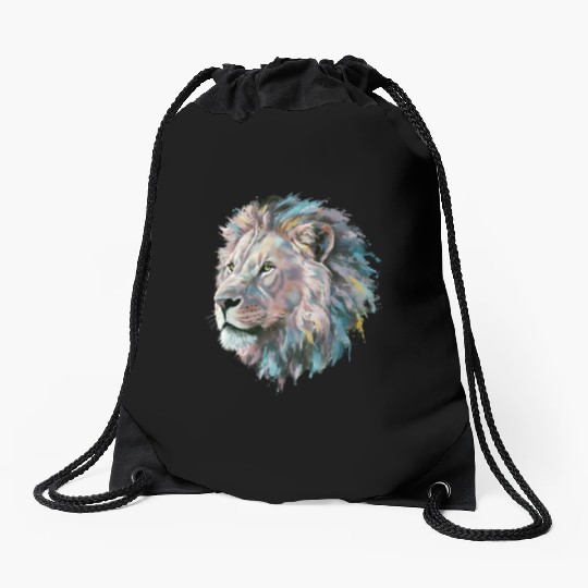 The King of the Savanna and His Pastel Toned Juba Drawstring Bags