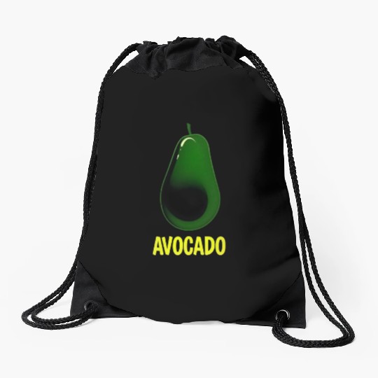 Avocado food art vegan design 10 Drawstring Bags