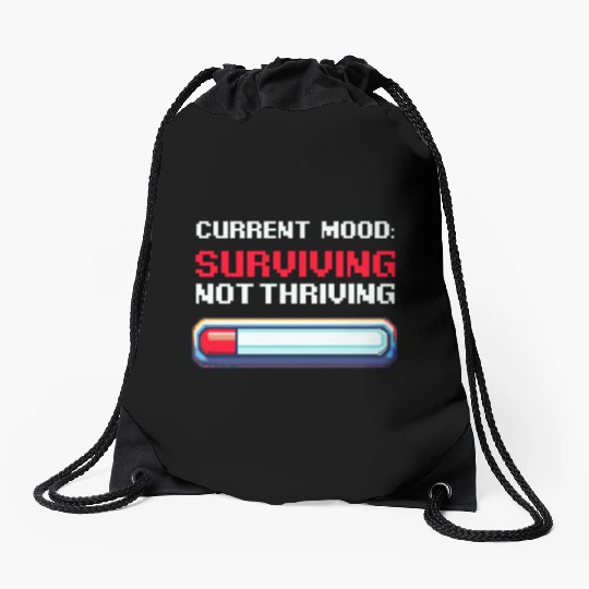Depression Awareness Surviving, Not Thriving Drawstring Bags