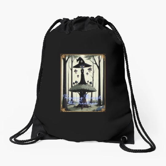 Tripping Through the Tree Tips Psychedelic Witch Drawstring Bags