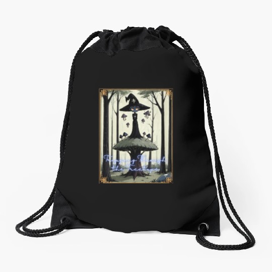 Tripping Through the Tree Tips Psychedelic Witch Drawstring Bags