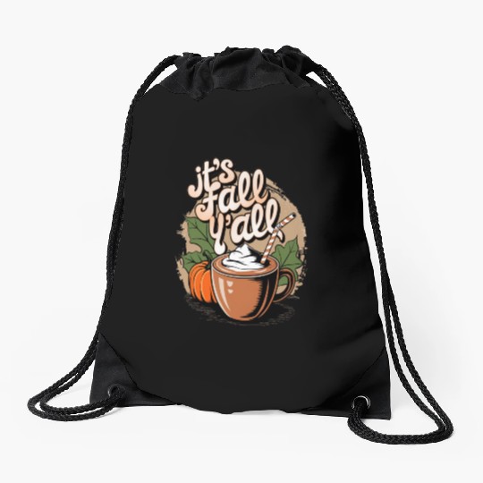 Pumpkin spice latte Drawstring Bags