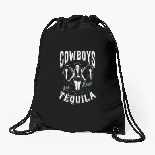 Cowboys and Tequila - Cowgirl Drawstring Bags