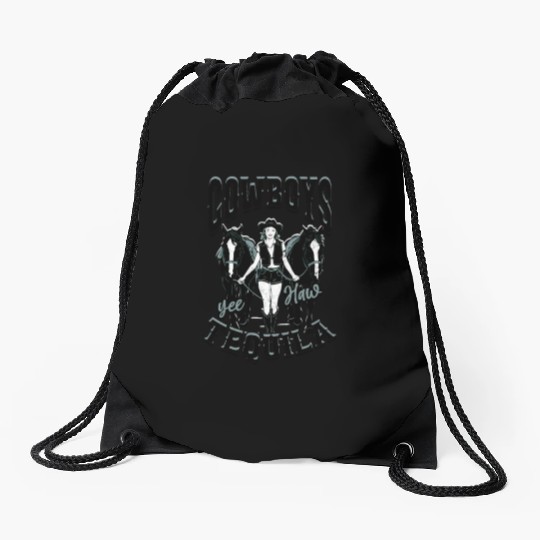 Cowboys and Tequila - Cowgirl Drawstring Bags