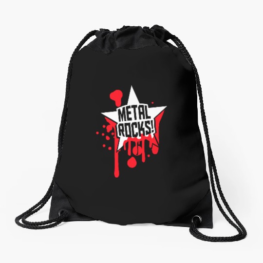 Heavy Metal Rocks Hard Rock Music Graffiti Star Drawstring Bags