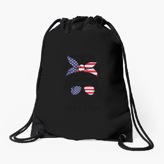 Try That In a Small Town US Flag Girl Drawstring Bags