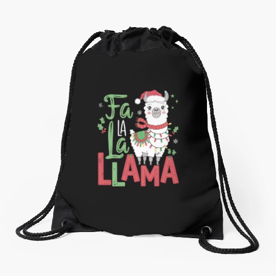 FA LA LA LLAMA Drawstring Bags