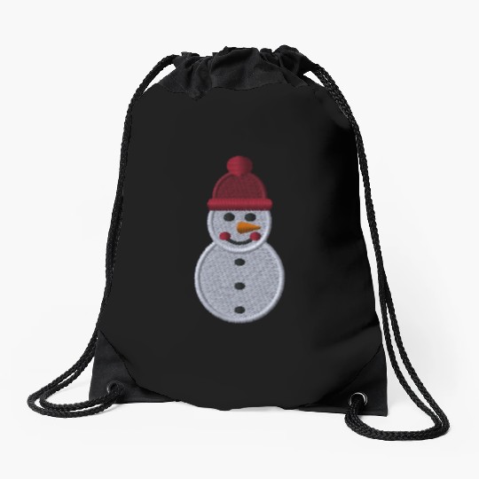 Snowman embroidered Drawstring Bags