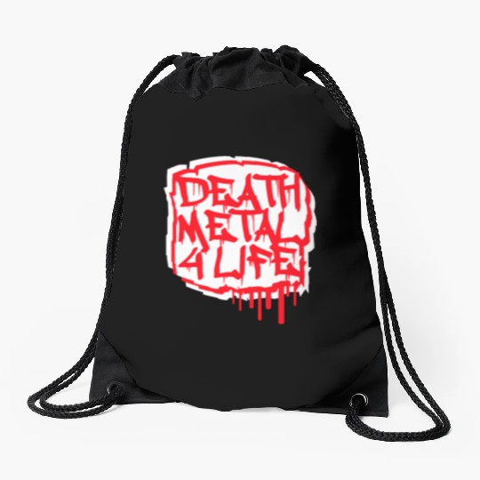 Heavy death metal 4 life hard rock music graffiti Drawstring Bags