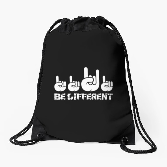 4 Be Different Heavy Metal Hard Rock Hand Gestures Drawstring Bags