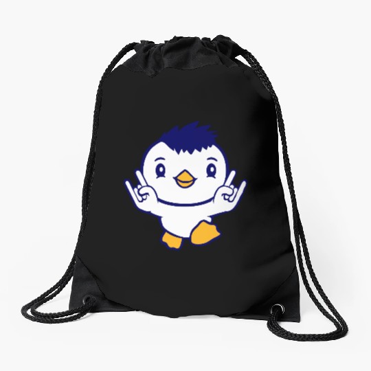Heavy Metal Duck Bird Chick Rock Horn Hand Gesture Drawstring Bags
