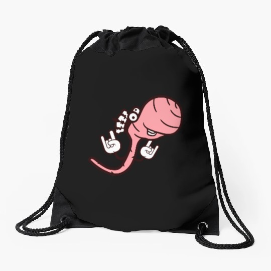Cute Cool Worm Crown King Party Animal Fun Monster Drawstring Bags