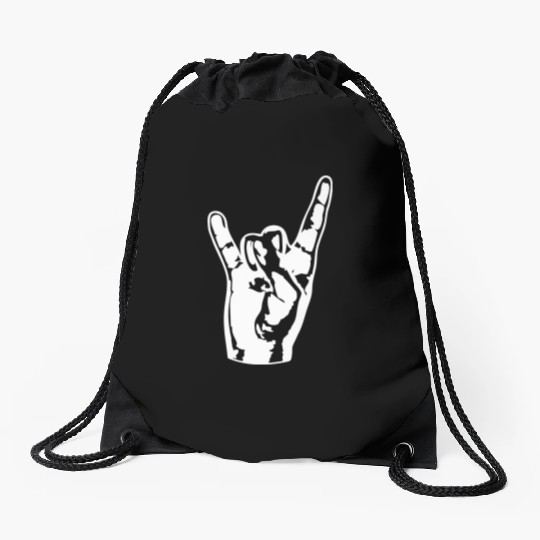 Heavy Metal Fun Hard Rock Music Horns Hand Gesture Drawstring Bags