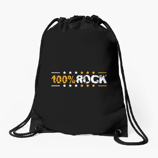 100 % Percent Rock Heavy Metal Music Text Logo Drawstring Bags