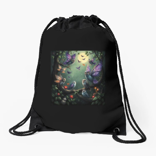 Enchanted Forest Creatures Halloween Ideas Drawstring Bags